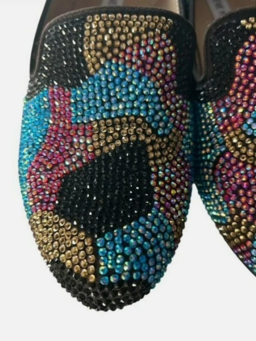Steve Madden Women's Leather Loafer Concord Multicolor Rhinestone Flats Size 8 - Picture 5 of 9